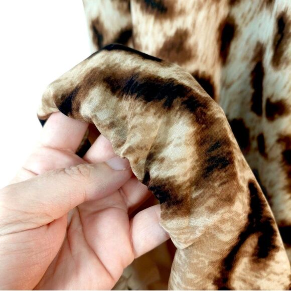 Nicole Miller Keyhole Sleeveless Halter Leopard 60s Mod Glam Cocktail Dress Sz 6 - Picture 11 of 14